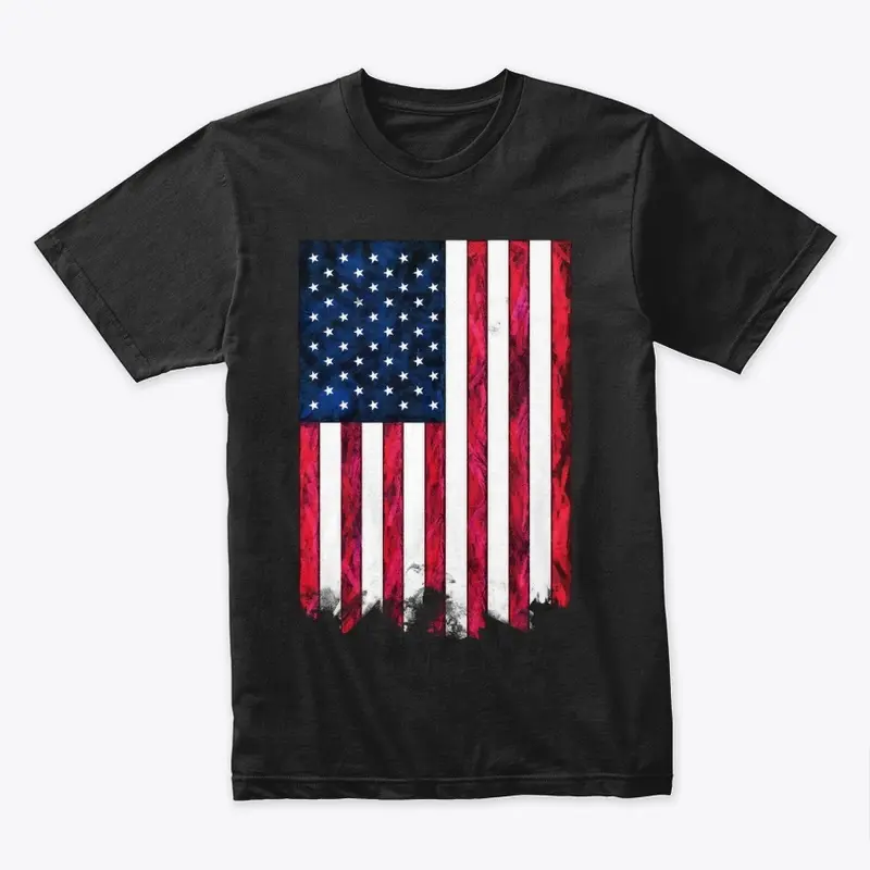 Rugged American Flag Patriotic Shirt